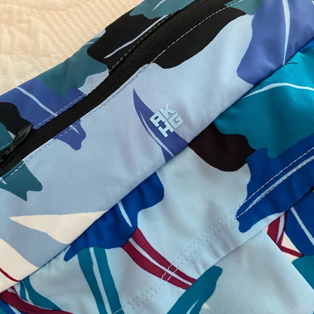 Women's Floral Swim Shorts - Blue and Black - Picture 6 of 16